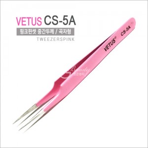[VETUS]정품핀셋CS-5A(곡자형) 속눈썹연장용 핑크 트위저